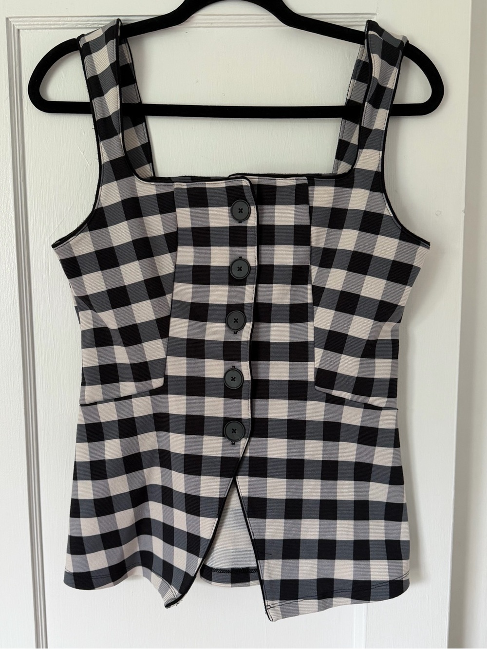 Maeve Square- Neck Button Front Structured Tank - Picture 2 of 7